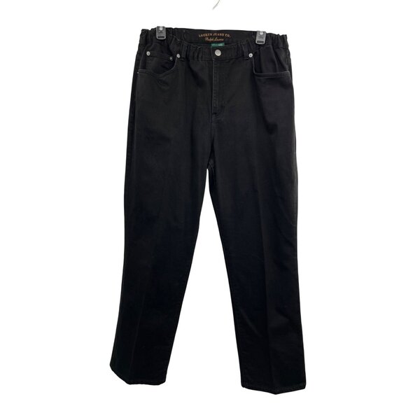 Lauren Jeans Co. By Ralph Lauren Womens 14? Black Handmade Elastic Waist Pants - Picture 1 of 13